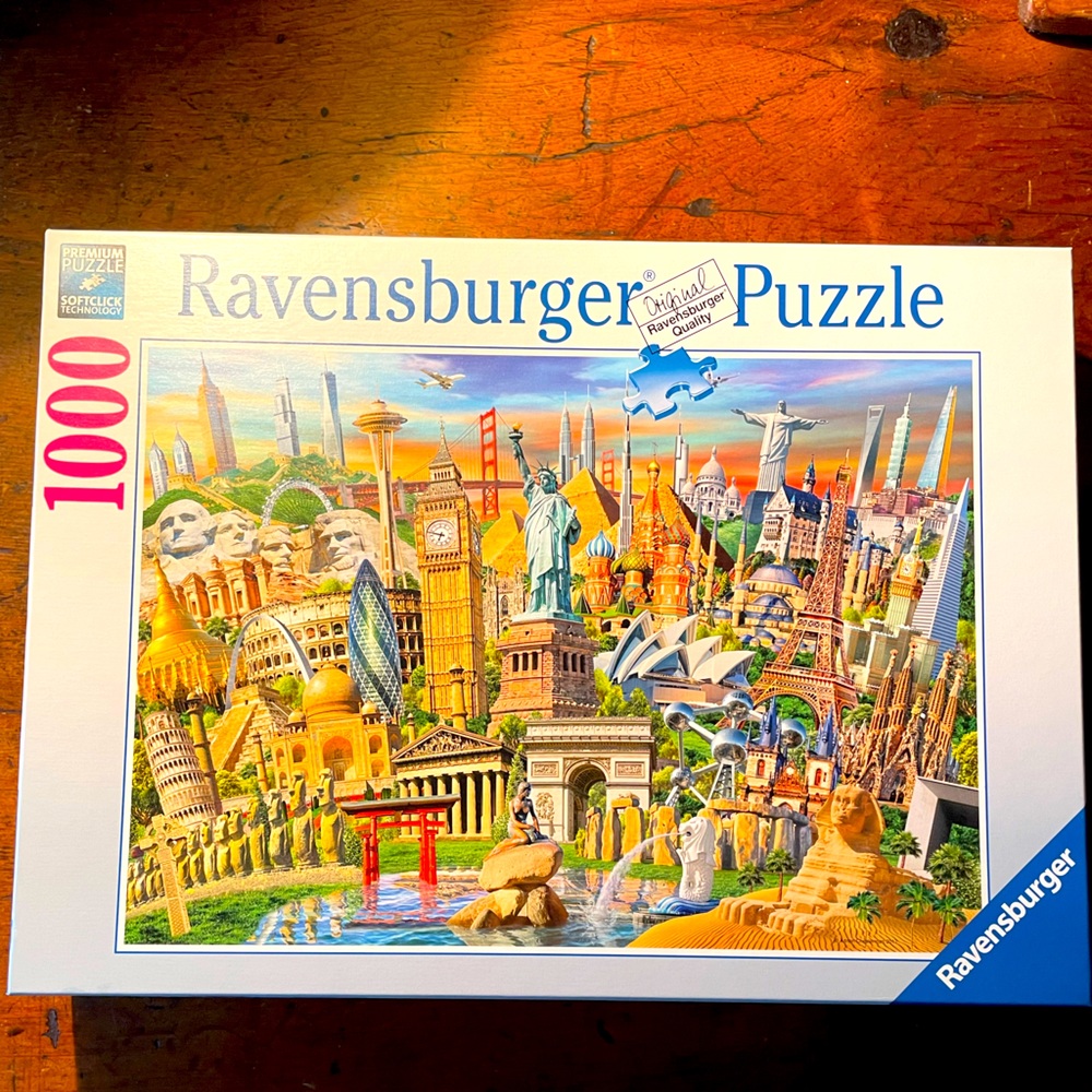 “WORLD TRAVEL” 1,000 PIECE PUZZLE FROM RAVENSBURGER MINT & COMPLETE CONDITION